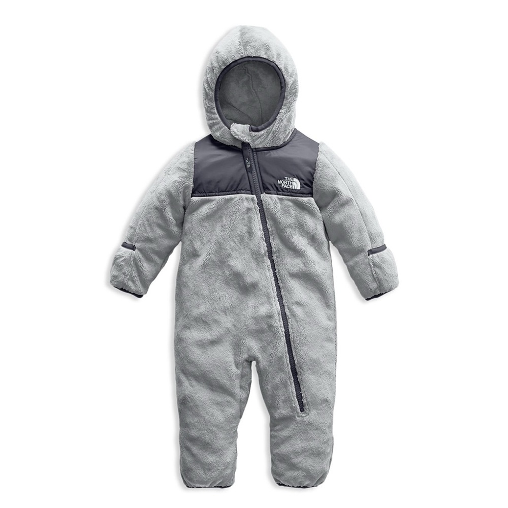 The North Face Kids Gray and Black One Piece Footie